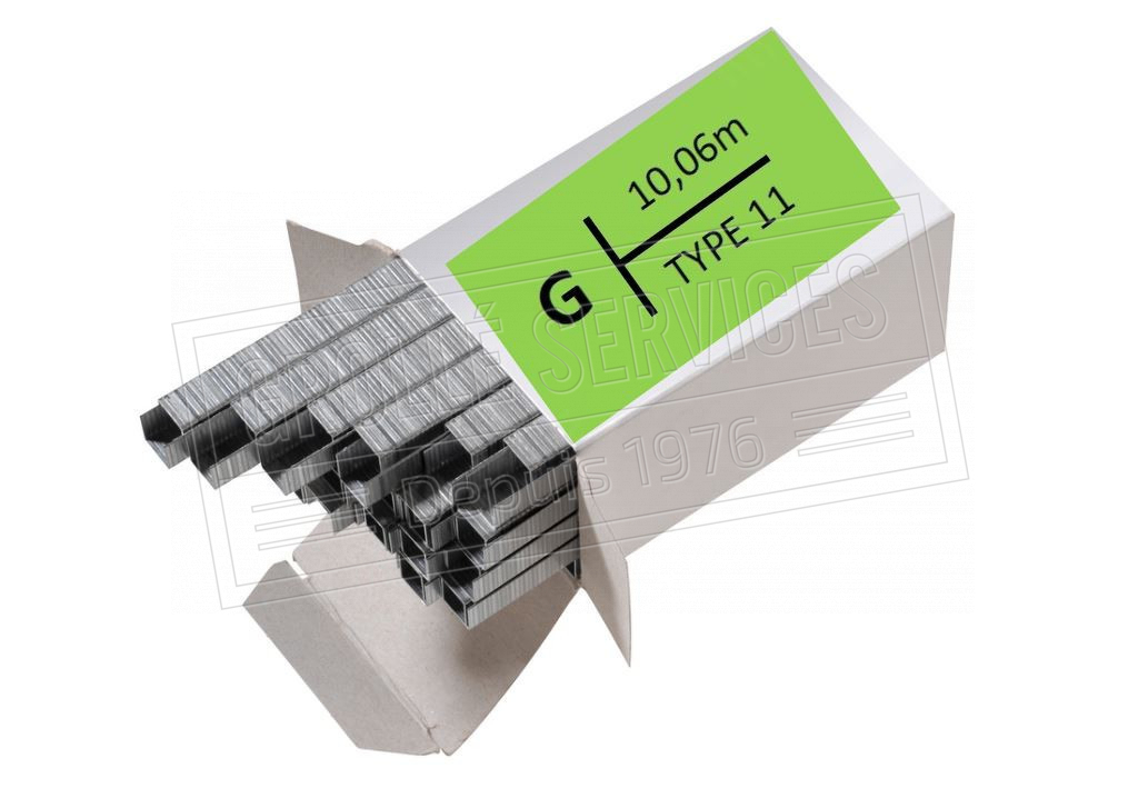 Agrafes type 11/G/10,6/vert - 14mm - (1 boite de 5000)