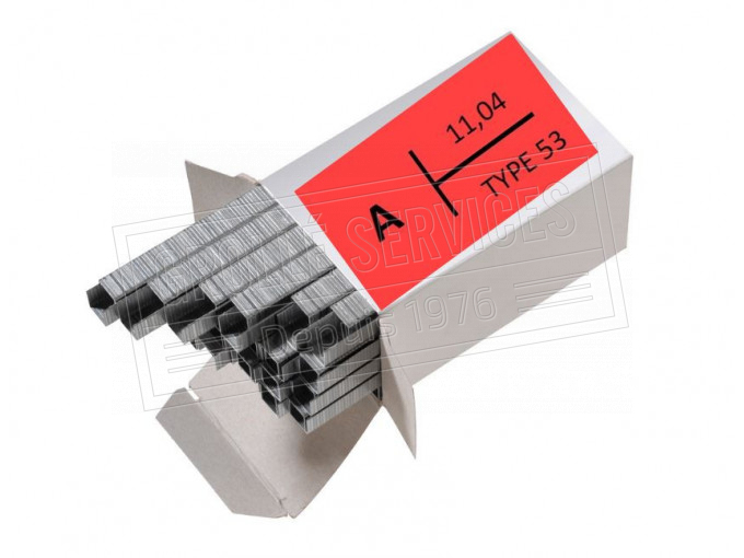 Agrafes type 53/A/11,4/rouge - 10mm - (1 boite de 5000)