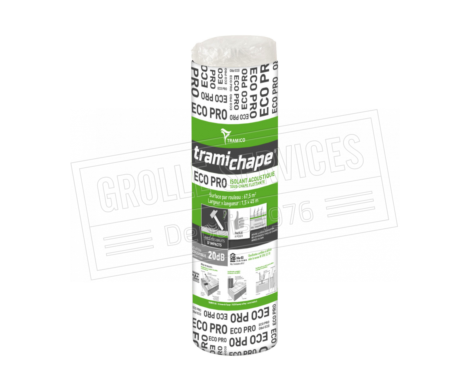 Résilient phonique tramico éco pro 20db - (540m²)